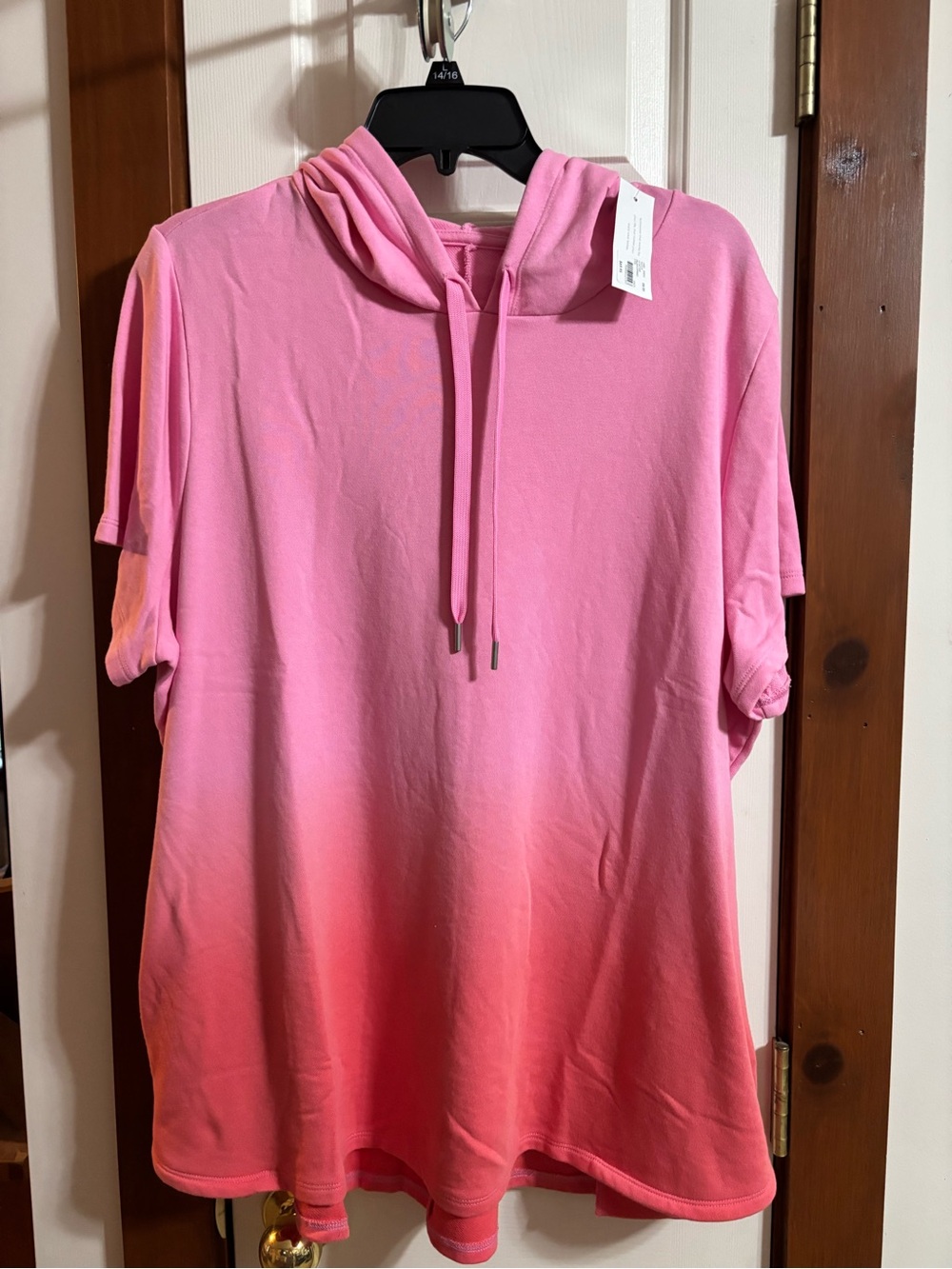 Lane Bryant Pink Ombre Short-Sleeve Hoodie